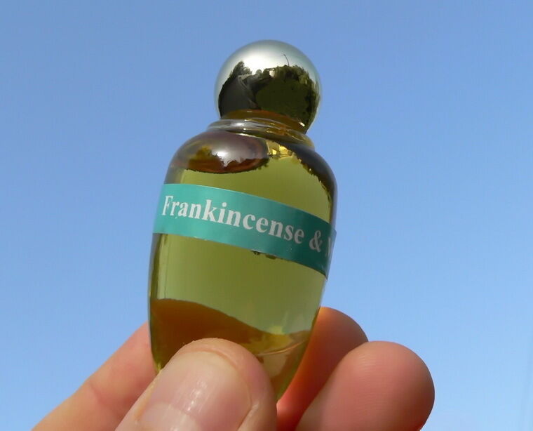 Frankincense & Myrrh Anointing Oil 0.34oz From Holy Bible Land Jerusalem Galilee