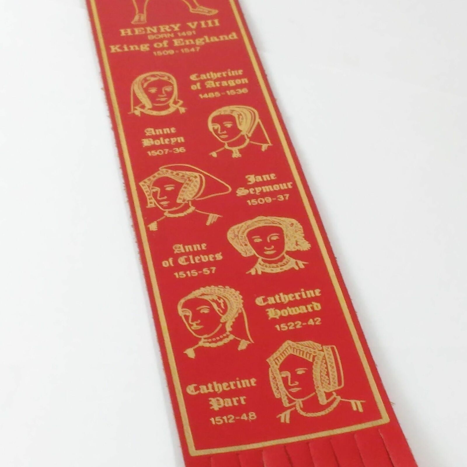 Henry Viii Born King Of England Red Golden Leather Bookmark