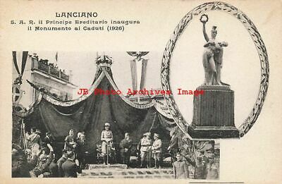 Italian Royalty, Crown Prince Umberto Ii Inaugurates The War Memorial