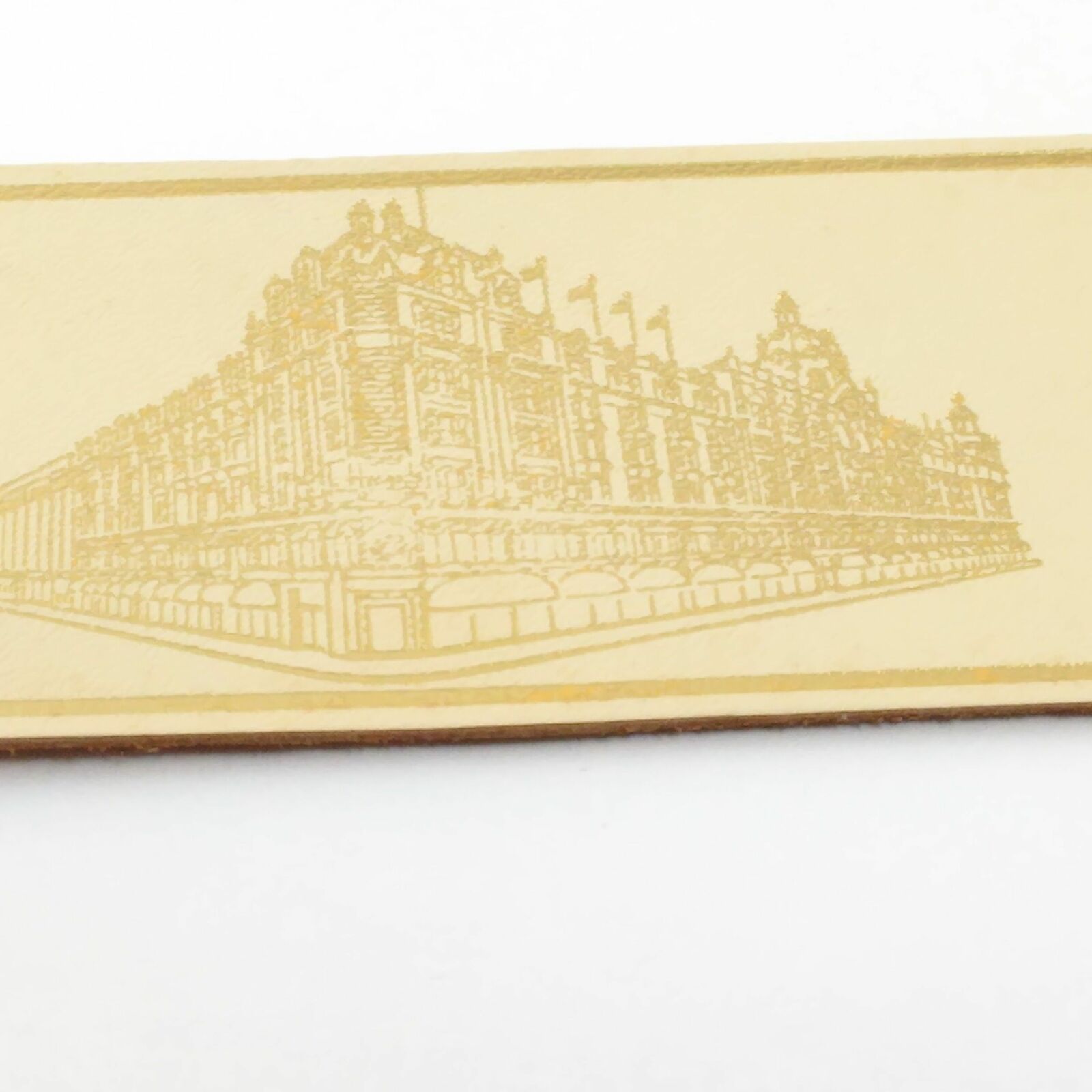 Harrods Department Store Knightsbridge London Cream Golden Leather Bookmark