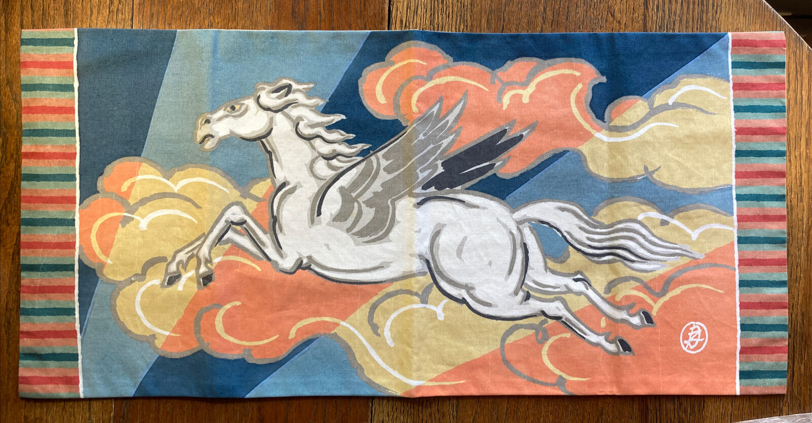 Japanese 天馬  / Heavenly Horse / Pegasus Vintage Decorative Wall Hanging / Banner
