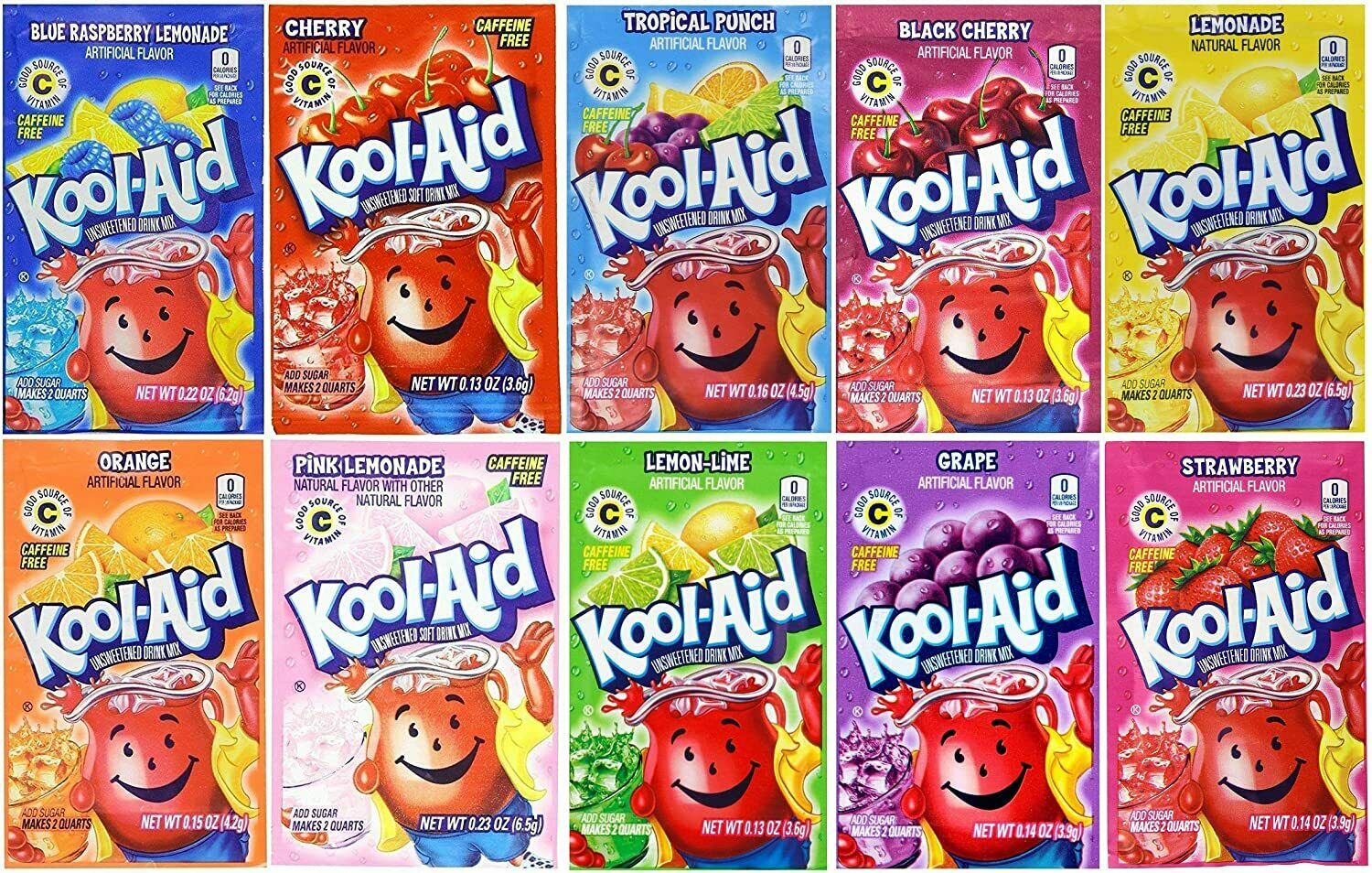 Kool-aid 10 Drink Mix Packs Packets Choice Of Flavor