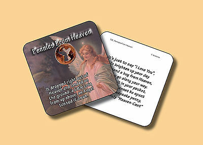 "pennies From Heaven" Poem -1 Angel Coin / Genuine U.s. Carded Penny - Sku 726 A