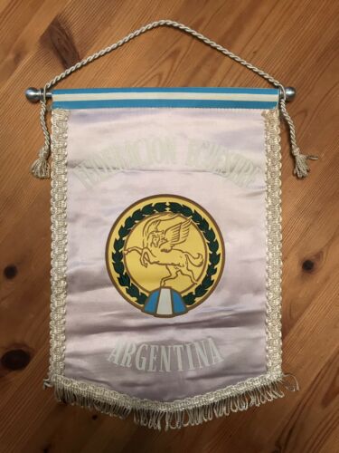 Vintage Argentina Federacion Ecuestre Equestrian Wall Banner Flag