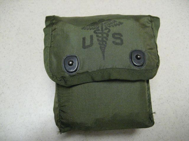 Us  Military Issue First Aid Kit Pouch  Usgi Olive Drab "2" Alice Clips