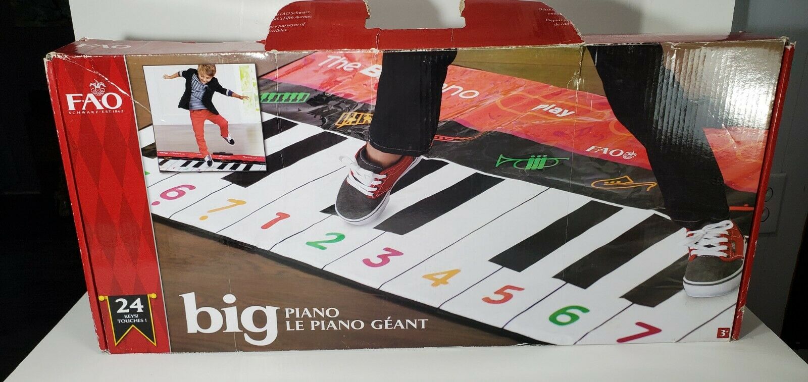 Fao Schwartz The Big Piano 70” Long Musical Playmat Giant Dance Floor Foot