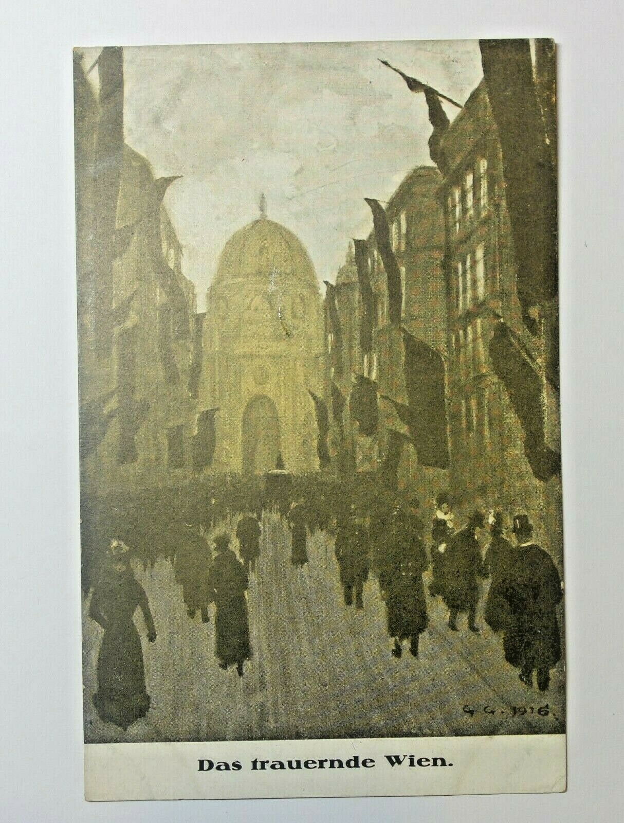 Postcard:  Kaiser  Franz Josef.  The Mourning In Vienna.
