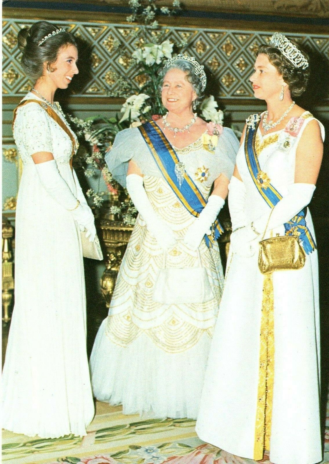 Queen, Queen Elizabeth Queen Mother, Princess Anne, Uk Postcard