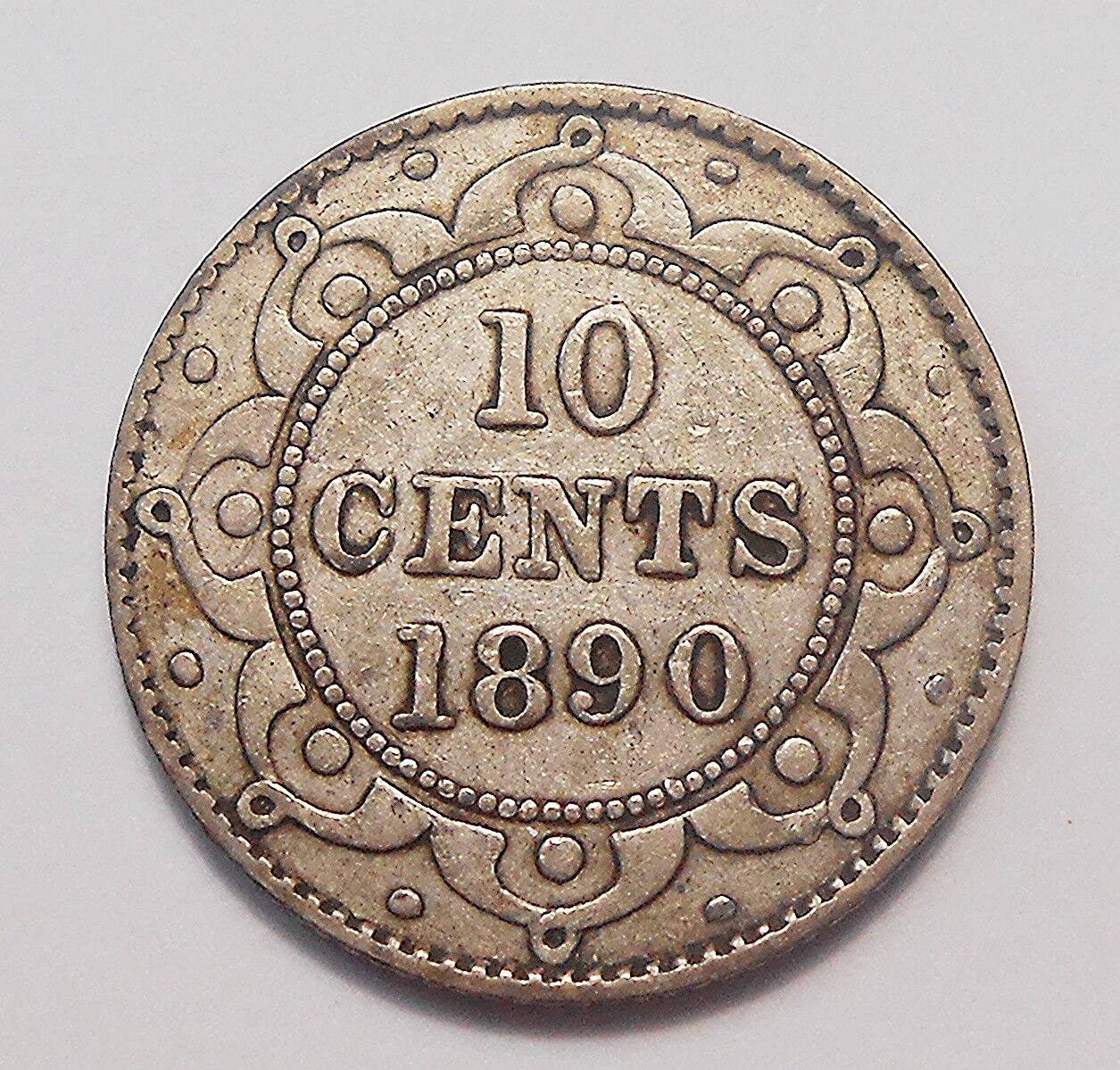 1890 Newfoundland Ten Cents F-vf ** Nice Queen Victoria Scarce Nfld. Silver Dime