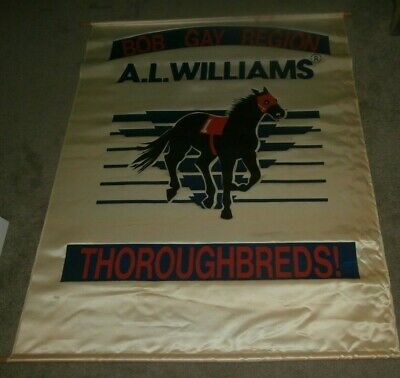 Vintage Horse Racing Thoroughbreds Sign Banner Bob Gay Region A L Williams
