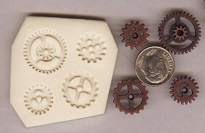4 Differnt Shapes And Sizes Gears Steampunk Polymer Clay Hard Mold Diy Jewelry