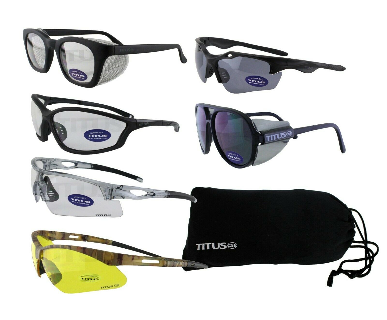 Titus G-series Safety Glasses Shooting Range Riding Eye Protection Ansi Z87 Usa