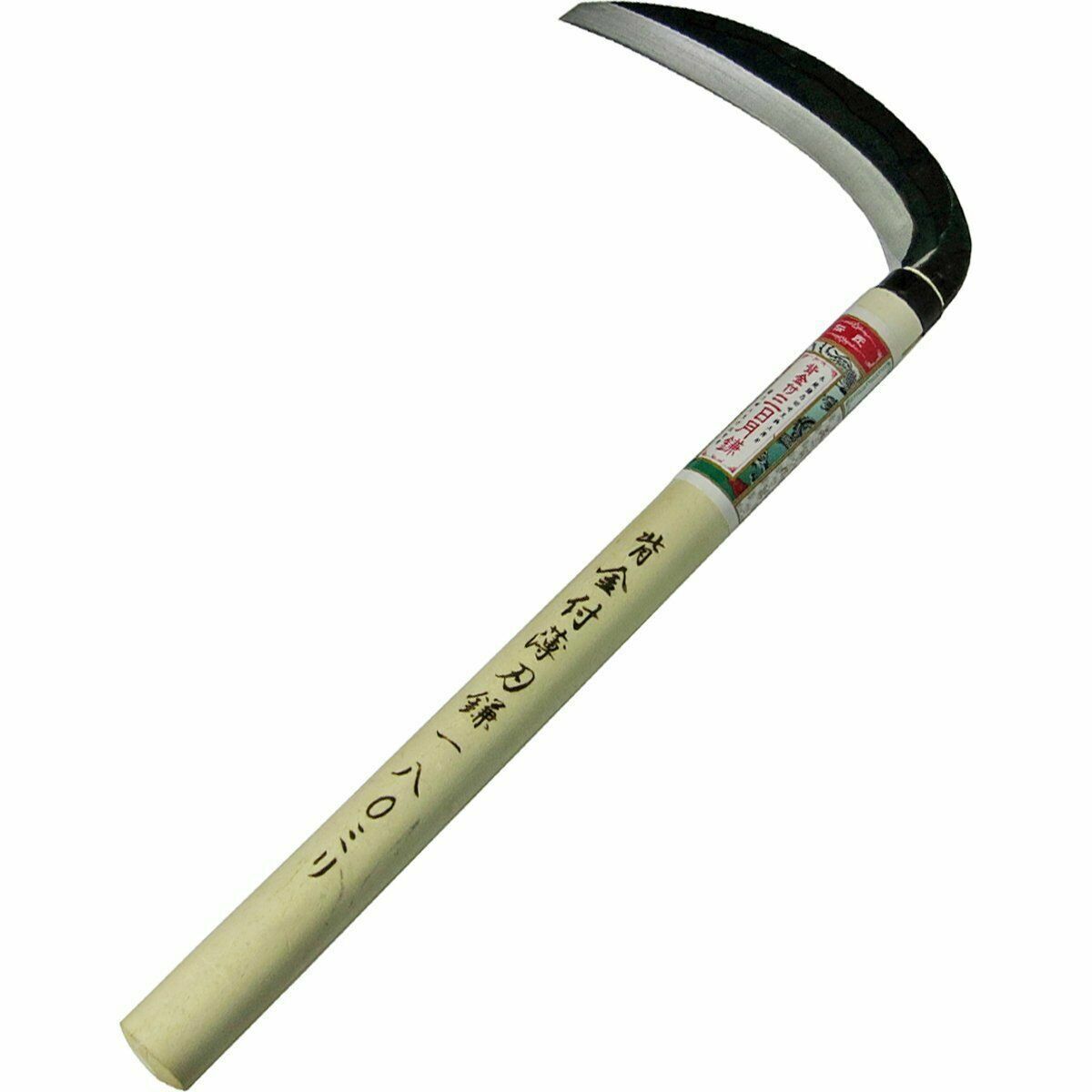 Japanese Densyo Steel Grass Sickle W/ Wooden Handle Kama 180mm From Japan