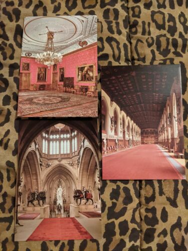 Lot Of 3 Postcards Windsor Castle Queen Elizabeth England Uk Unposted Post Cards