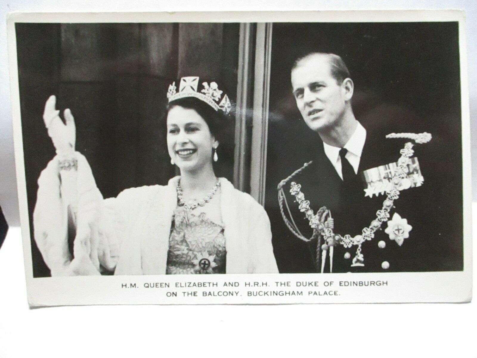 1947 Real Photo Postcard Queen Elizabeth & H.r.h. Balcony Buckingham Palace Unus