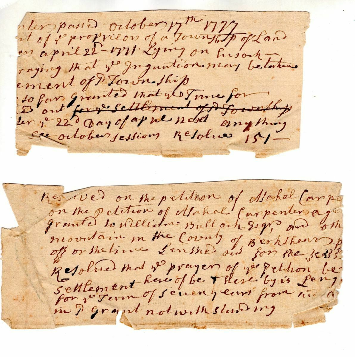 Historically Important Manuscript Regarding Savoy, Massachusetts, 1777