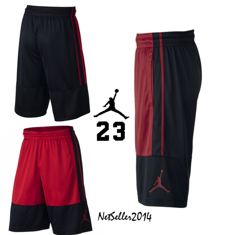 Sz Small 🆕🏀 Nike Air Jordan Retro One Rise Men's Basketball Shorts Black/red
