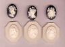 Lot Of 3 Fairy Cameo, Hard Polymer Clay Push Molds 25x18mm Great Detailed
